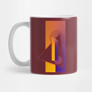 Geometric pop art abstract orange purple Mug